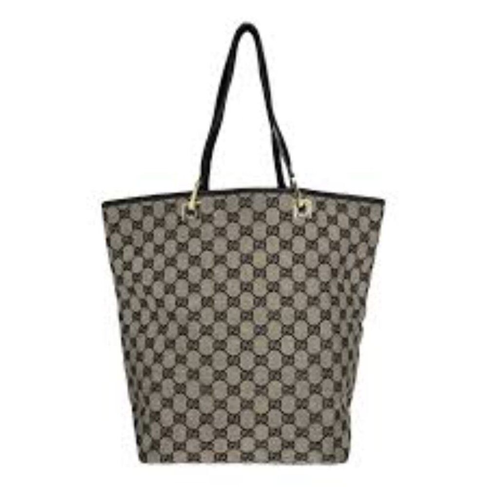 Gucci Beige and Black Patterned Tote